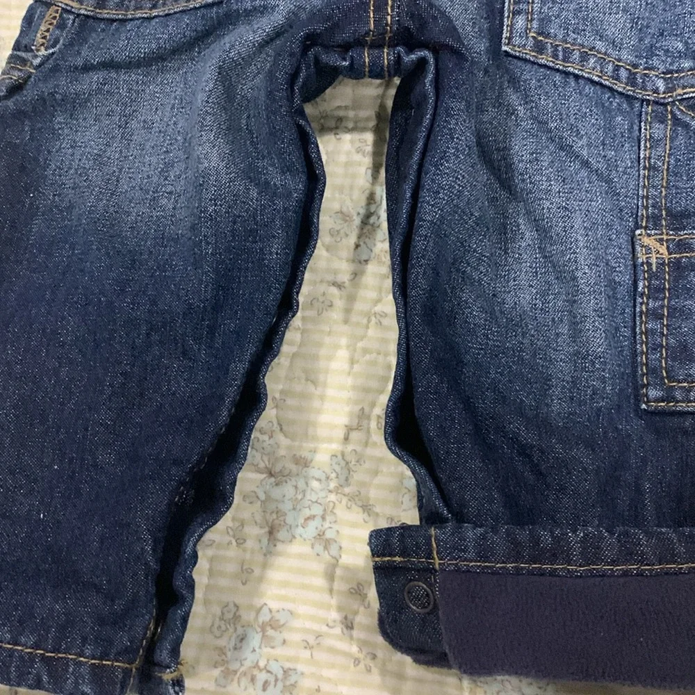Oshkosh Flannel lined Blue Denim Overalls NEW Size 9 Mo Original Oshkosh Bgosh